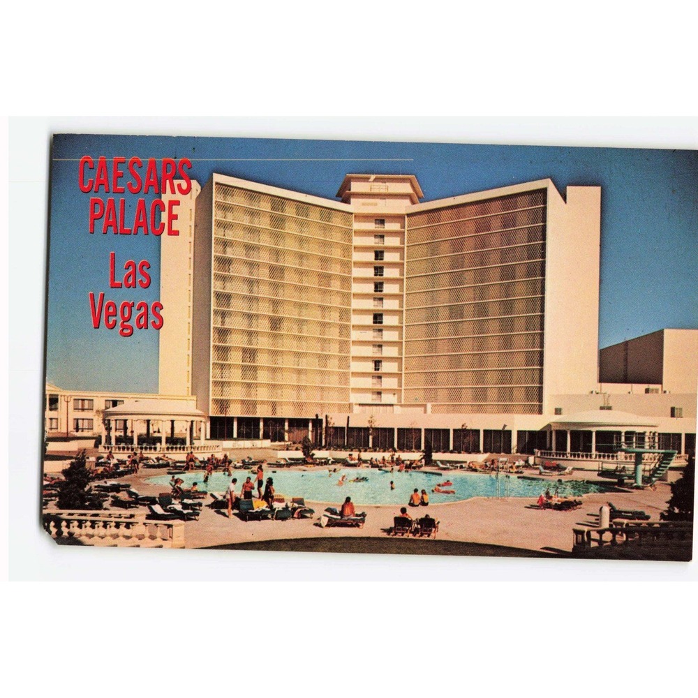Vintage Caesars Palace Las Vegas Strip Pool Postcard Plastichrome P71892